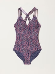 FatFace Purple Paisley Hope Macrame Swimsuit - Image 7 of 7