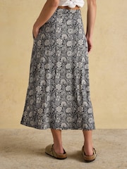 أسود زهور - Joules Nia Jersey Midi Skirt - صورة 1 من 9