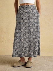 أسود زهور - Joules Nia Jersey Midi Skirt - صورة 2 من 9
