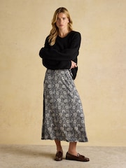 أسود زهور - Joules Nia Jersey Midi Skirt - صورة 5 من 9