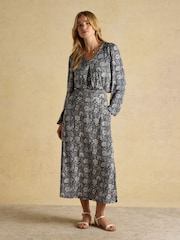 أسود زهور - Joules Nia Jersey Midi Skirt - صورة 7 من 9