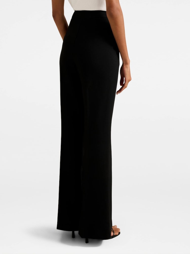 Forever New Black Petite Bethany Pintuck Flared Leg Trousers - Image 2 of 5