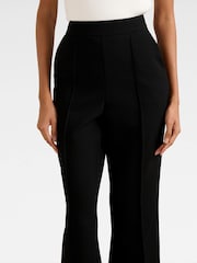Forever New Black Petite Bethany Pintuck Flared Leg Trousers - Image 3 of 5