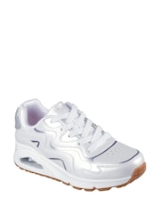 Skechers White Uno Gen1 Wavy Shimmer Trainers - Image 1 of 4