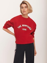 Mint Velvet Red Graphic Print Sweatshirt - Image 2 of 8