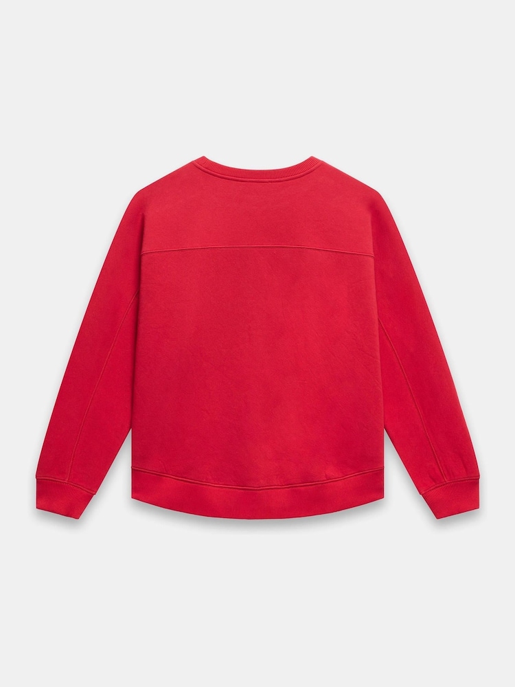 Mint Velvet Red Graphic Print Sweatshirt - Image 8 of 8