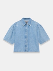 Mint Velvet Blue Denim Embellished Shirt - Image 7 of 8
