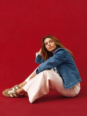 Mint Velvet Blue Button Detail Denim Jacket - Image 3 of 8