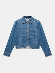 Mint Velvet Blue Button Detail Denim Jacket - Image 7 of 8
