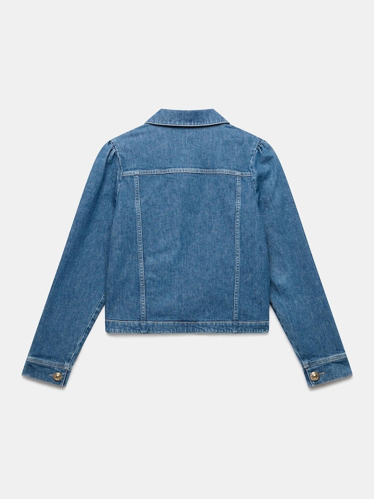 Mint Velvet Blue Button Detail Denim Jacket - Image 8 of 8 Mint Velvet Blue Button Detail Denim Jacket - Image 8 of 8