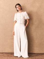 Mint Velvet White Jacquard Detail Top - Image 2 of 7