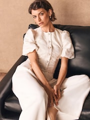 Mint Velvet White Jacquard Detail Top - Image 4 of 7