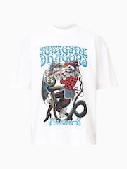 AllSaints White Jester Short Sleeve Crew T-Shirt - Image 6 of 6