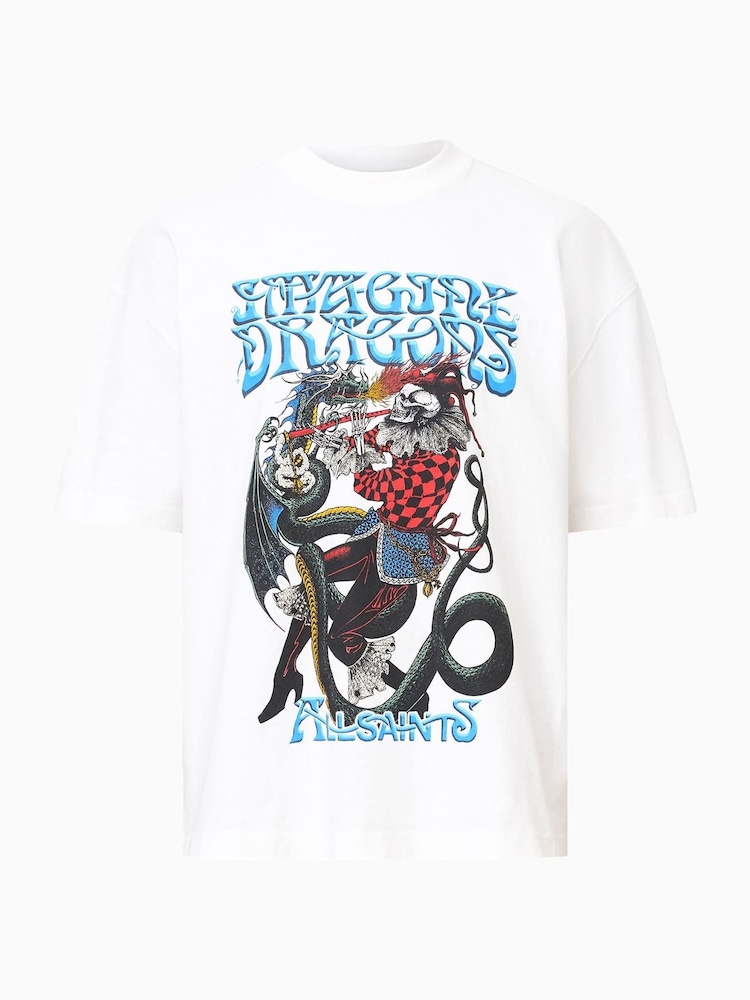 AllSaints White Jester Short Sleeve Crew T-Shirt - Image 6 of 6