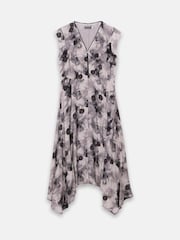 Mint Velvet Grey Abstract Print Midi Dress - Image 7 of 8