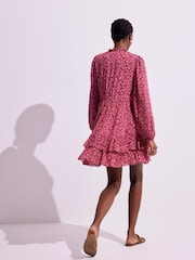 Mint Velvet Pink Floral Print Mini Dress - Image 4 of 8