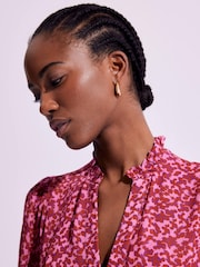 Mint Velvet Pink Floral Print Mini Dress - Image 6 of 8