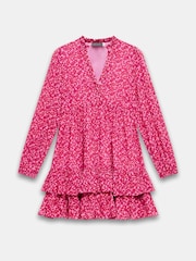 Mint Velvet Pink Floral Print Mini Dress - Image 7 of 8
