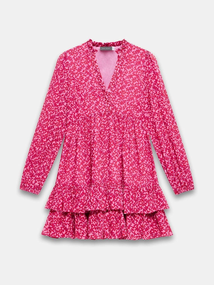 h&m pink velvet dress H&M Pink Velvet Plunge Long Sleeve Dress ,