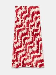 Mint Velvet Red Abstract Floral Print Slip Skirt - Image 6 of 7
