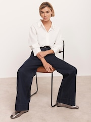 Mint Velvet Cotton Blend Pearl Collar Shirt - Imagen 5 de 8
