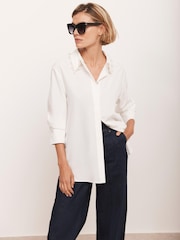 Mint Velvet Cotton Blend Pearl Collar Shirt - Imagen 6 de 8