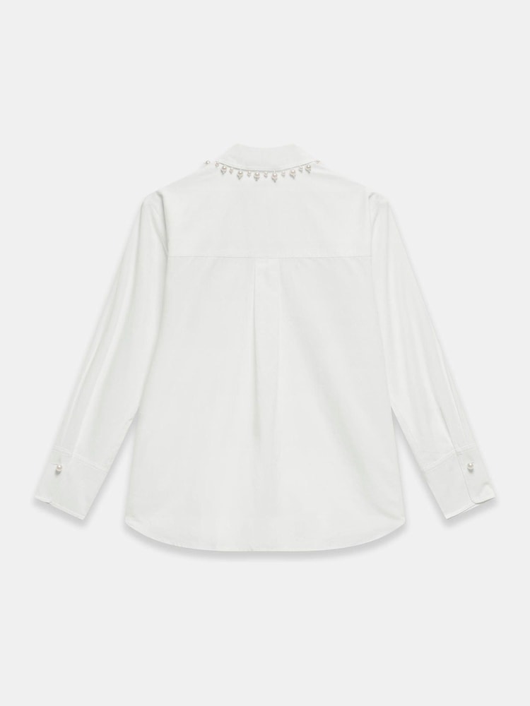 Mint Velvet Cotton Blend Pearl Collar Shirt - Imagen 8 de 8