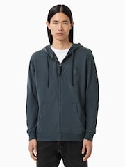 AllSaints Blue Brace Zip Up Hoodie - Image 4 of 7