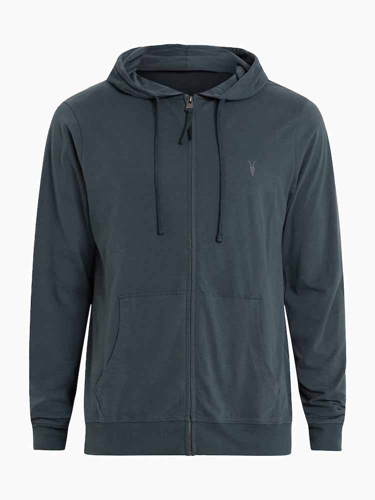 AllSaints Blue Brace Zip Up Hoodie - Image 7 of 7
