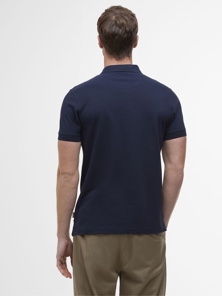 Barbour® Navy Blaine Tailored Polo Shirt - Image 2 of 7