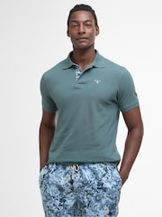 Barbour® Vintage Teal Tartan Pique Polo Shirt - Image 1 of 6