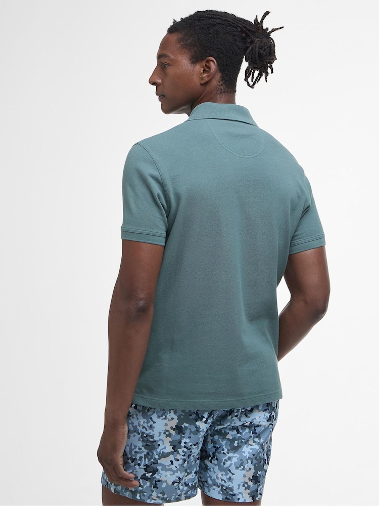 Barbour® Vintage Teal Tartan Pique Polo Shirt - Image 2 of 6