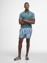 Barbour® Vintage Teal Tartan Pique Polo Shirt - Image 3 of 6