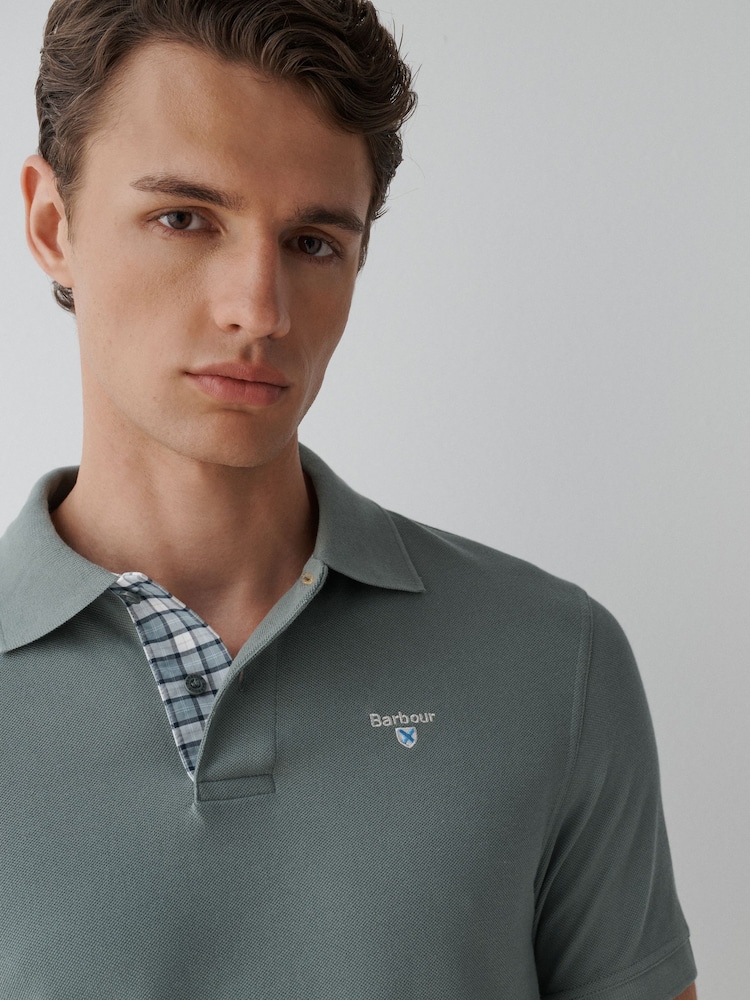 Barbour® Teal Blue Short Sleeve Classic Polo Shirt - Image 5 of 5 Barbour® Teal Blue Short Sleeve Classic Polo Shirt - Image 5 of 5