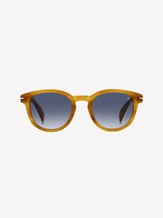 Eyewear by David Beckham Yellow Pantho Sunglasses in Horn - Image 1 of 4