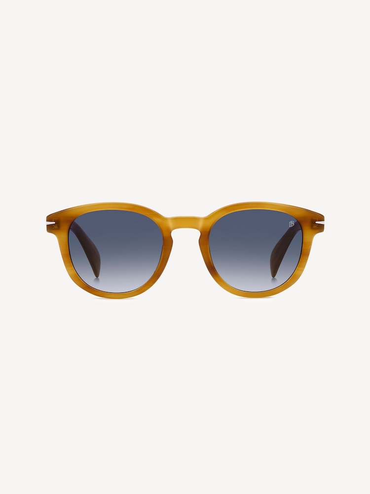 Eyewear by David Beckham Yellow Pantho Sunglasses in Horn - Image 1 of 4