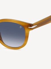 Eyewear by David Beckham Yellow Pantho Sunglasses in Horn - Image 4 of 4