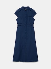 Mint Velvet Blue Boucle Midi Dress - Image 7 of 9