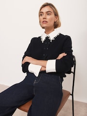 Mint Velvet Blue Long Sleeve Cardigan - Image 2 of 8