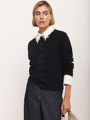 Mint Velvet Blue Long Sleeve Cardigan - Image 3 of 8