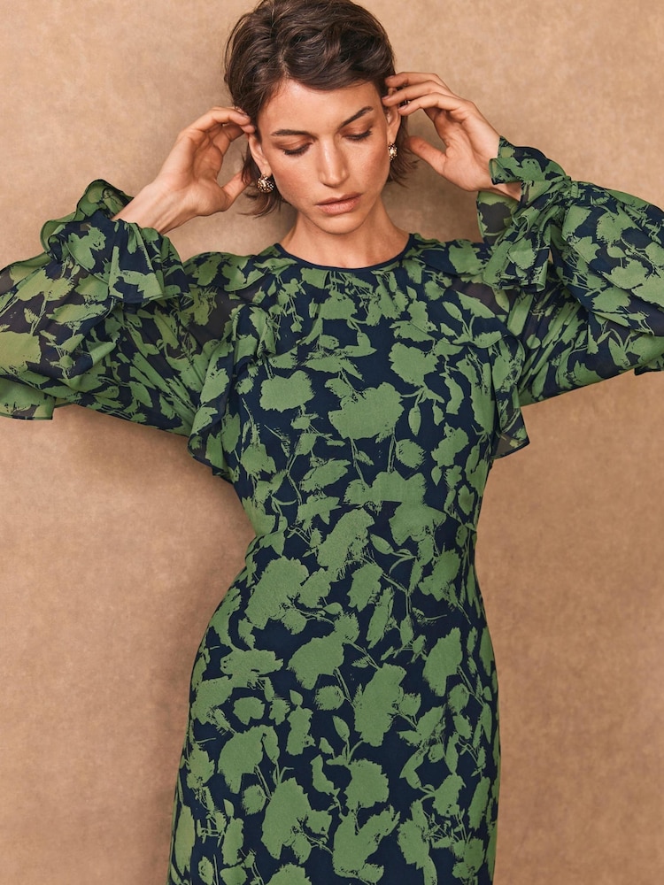 Mint Velvet Women's Floral Maxi Dress - Green - Size 6