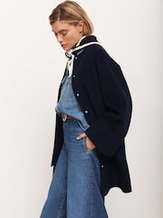 Mint Velvet Blue Wool Blend Hand Finished Coat - Image 3 of 9
