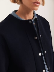 Mint Velvet Blue Wool Blend Hand Finished Coat - Image 6 of 9