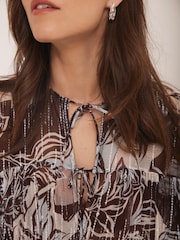 Mint Velvet Brown Floral Print Blouse - Image 3 of 8