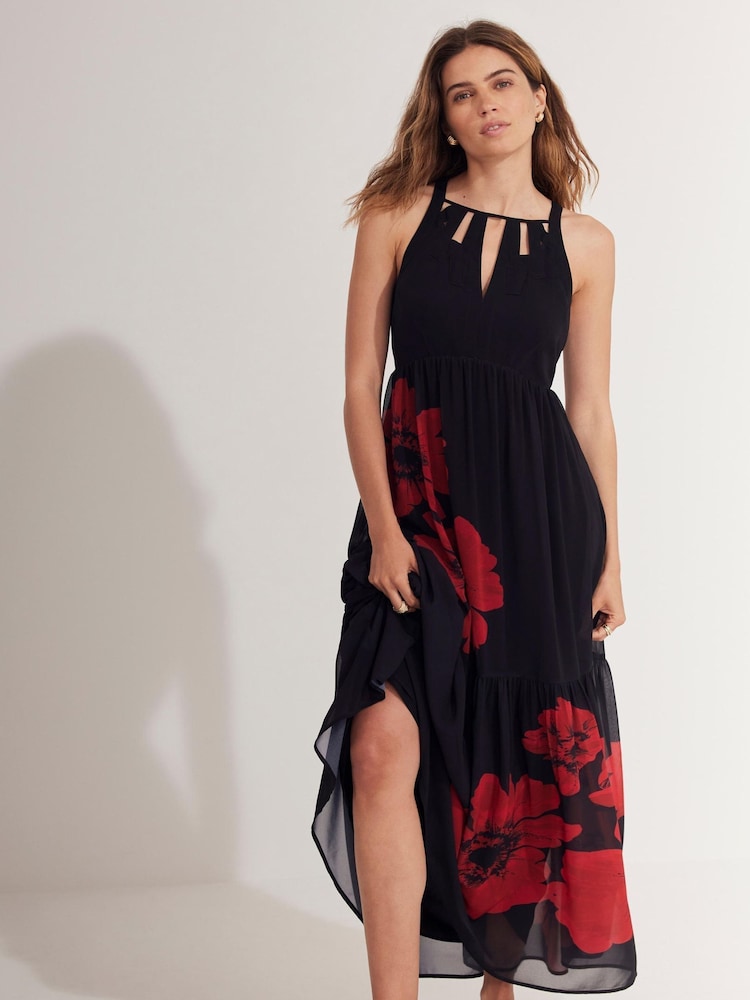 Mint Velvet Red Floral Print Maxi Dress - Image 1 of 8 Mint Velvet Red Floral Print Maxi Dress - Image 1 of 8