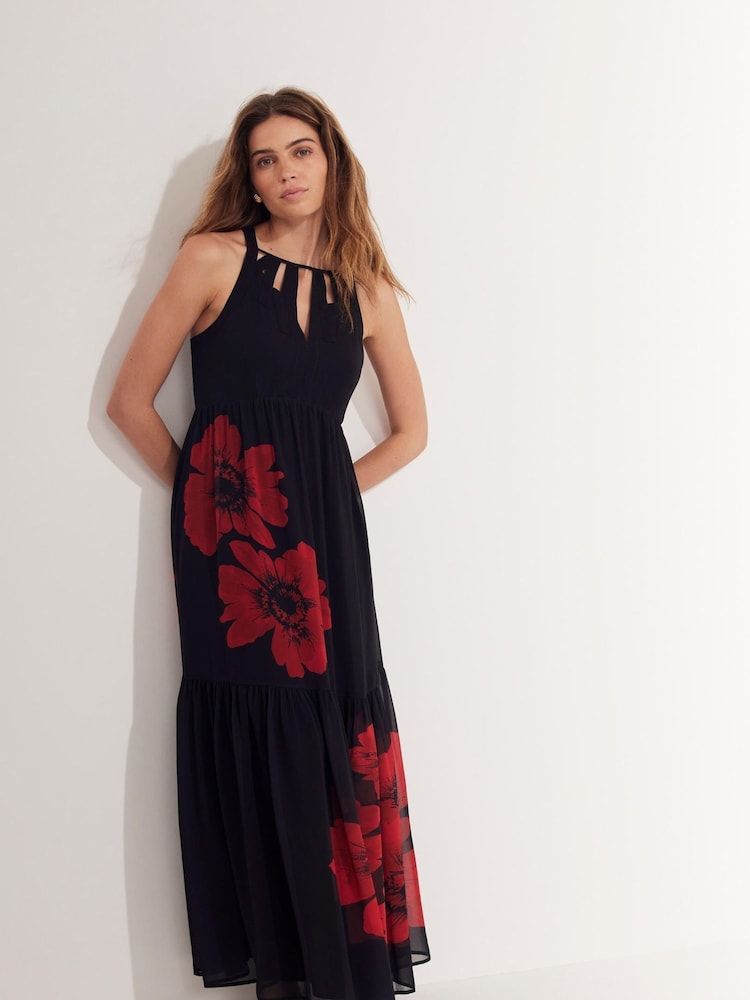 Mint Velvet Red Floral Print Maxi Dress - Image 2 of 8