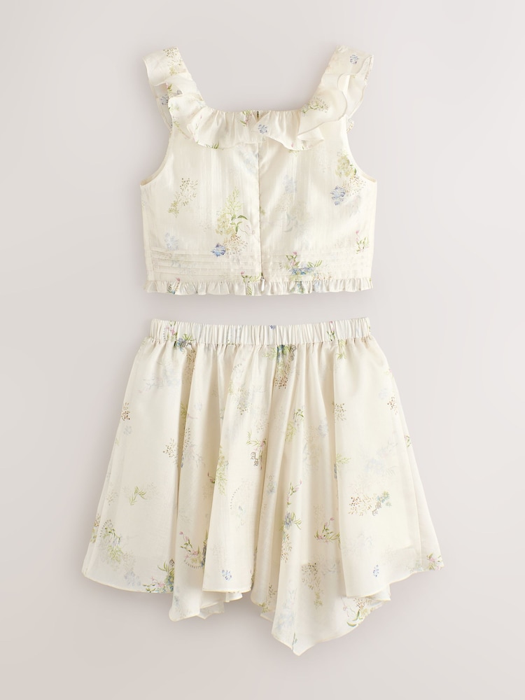 smALLSAINTS Cream Sienna Ruffle Top and Skirt Set - Image 2 of 4