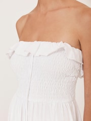 Mint Velvet White Bandeau Midi Dress - Image 4 of 8