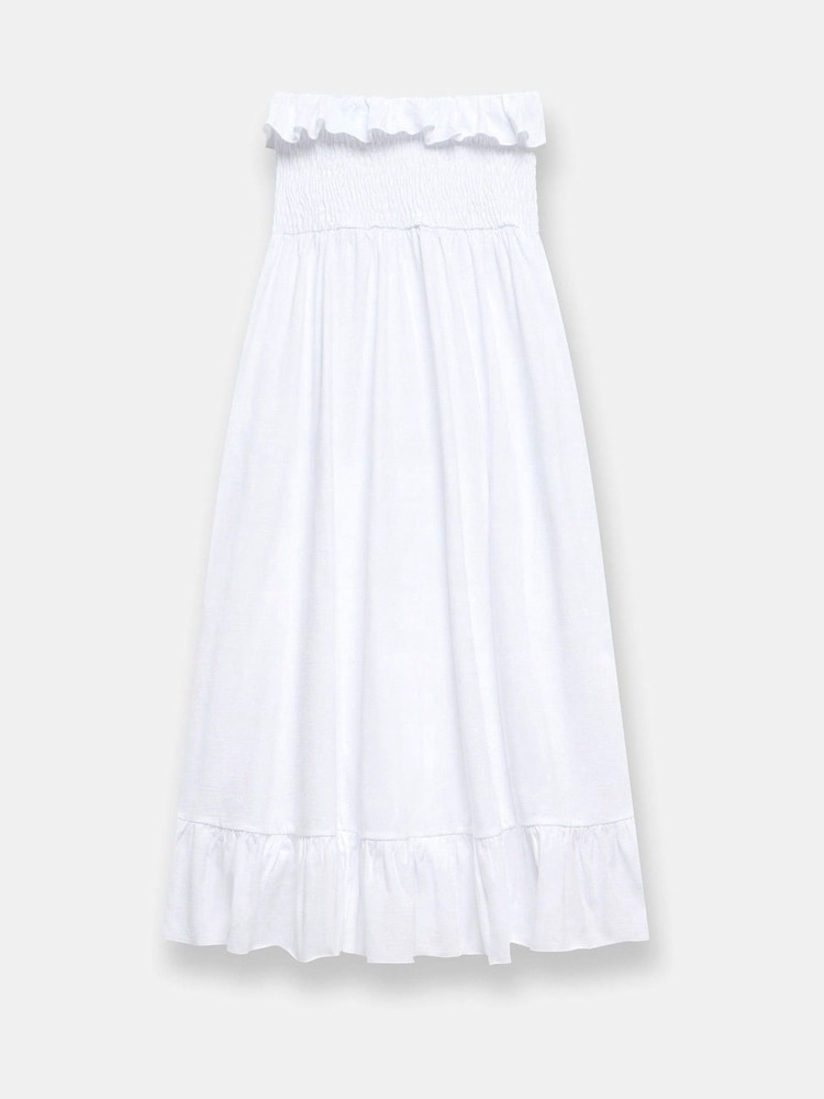 Mint Velvet White Bandeau Midi Dress - Image 8 of 8