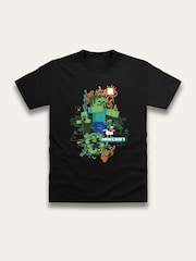 Brand Threads Black Minecraft T-Shirt - Image 1 of 2